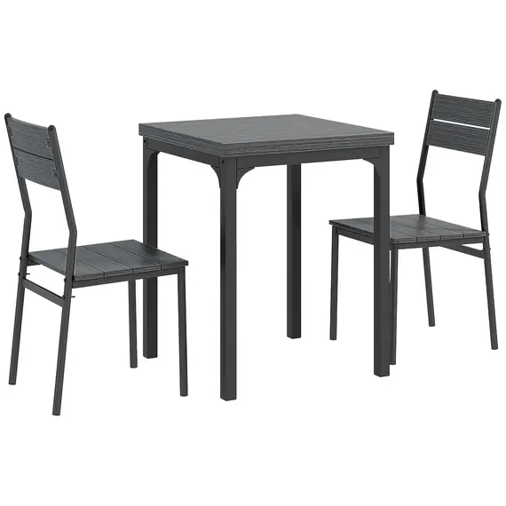 Buy Three-Piece Minimal and Compact Dining Set, Grey Wood Effect