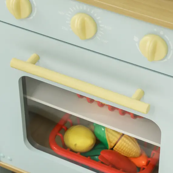 Buy Pretend Play Kitchen, Kids Kitchen Playset with Light & Sound Stove, Turning Knobs, Cooking Accessories, 8 image
