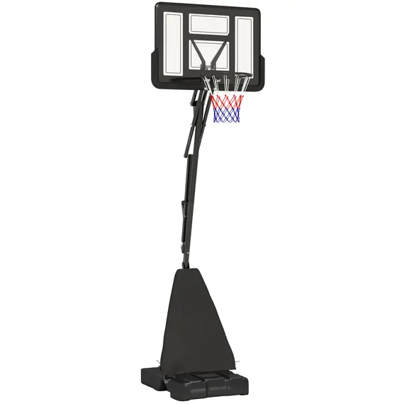Buy 245-305cm Adjustable Basketball Hoop and Stand, with Wheels, Black