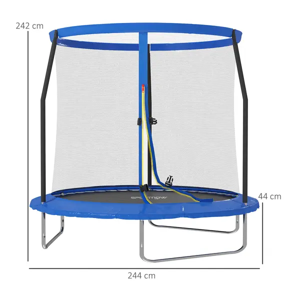 Buy 8ft Trampoline with Safety Enclosure Net, Steel Frame Outdoor Trampoline, with Edge, Safety Cover, 3 image