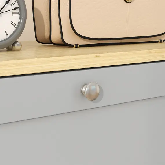 Buy Modern Compact Three-Drawer Shoe Storage Cabinet - Grey, 9 image