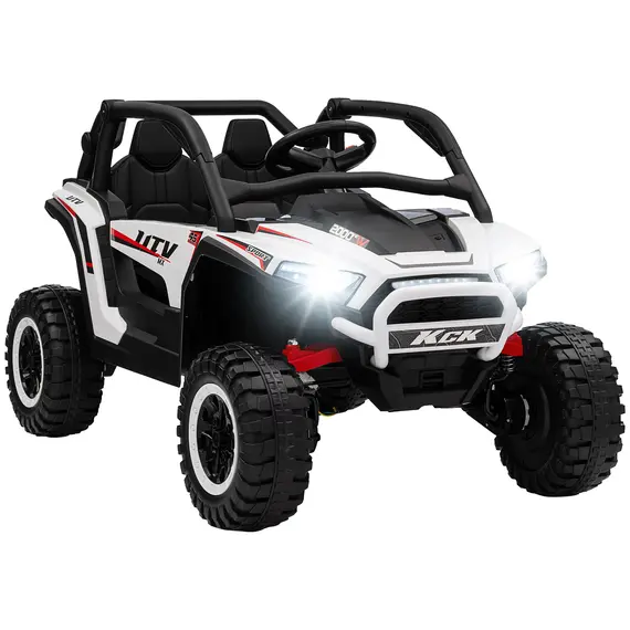 Buy 2 Seater 24V 7AH Ride on Truck, Battery Powered Electric Ride On Car w/ Remote, Suspension, 3 Speeds, White