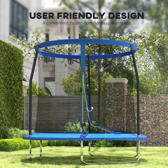 Buy 8ft Trampoline with Safety Enclosure Net, Steel Frame Outdoor Trampoline, with Edge, Safety Cover, 6 image