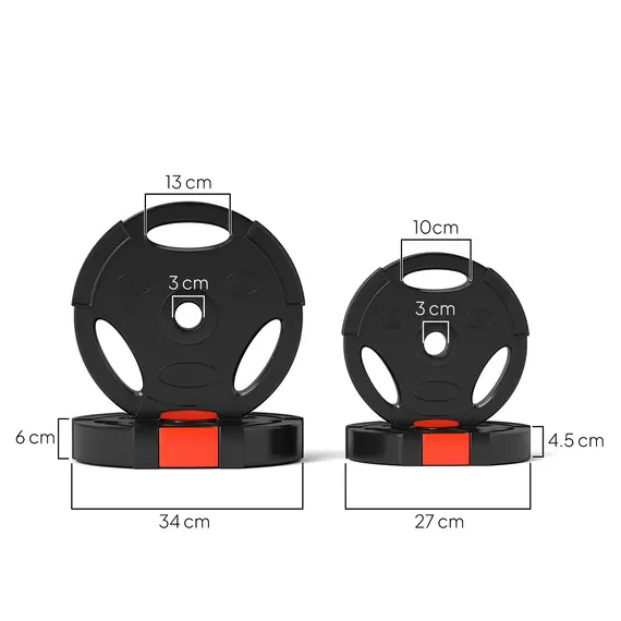 Buy Weight Plates Set, with Two 10kg and Two 5kg weights, Black, 3 image