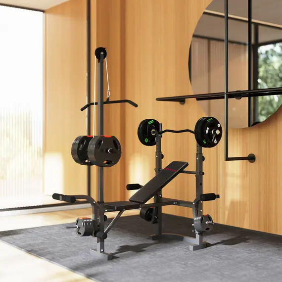 Buy Multi-Exercise Adjustable Weight Bench with Bench Press Rack, 8 image