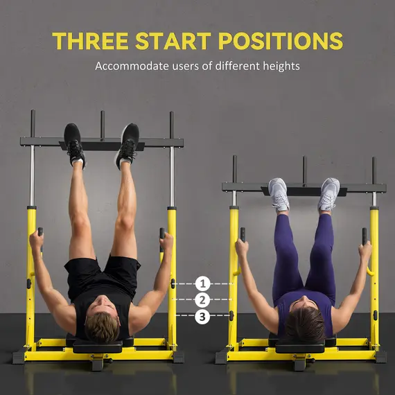 Buy Vertical Leg Press Machine with Adjustable Leg, Back and Head Positions, 1" Standard Plate Compatible, Yellow, 5 image