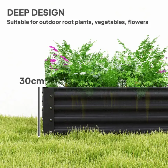 Buy 180 x 90cm Galvanised Steel Open Planter - 84H-211V00CG, 4 image