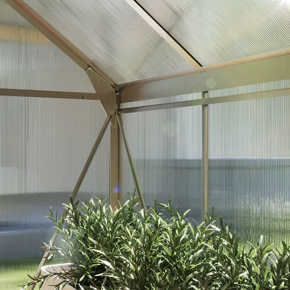Buy Outsunny 6 x 6ft Polycarbonate Greenhouse - Clear, 8 image
