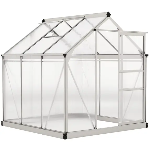 Buy Outsunny 6 x 6ft Polycarbonate Greenhouse - Clear