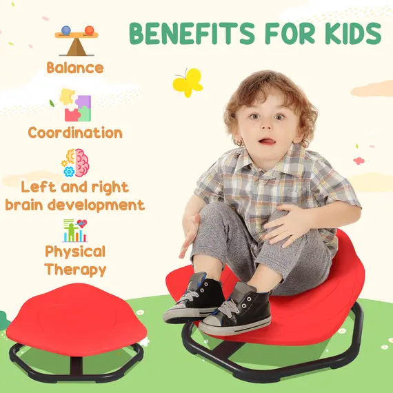 Buy Sensory Spinning Chair for Kids, for Coordination, Balance, Red, 4 image