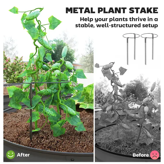 Buy Set of Two 181 x 93cm Steel Planters - Dark Grey, 5 image