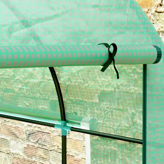 Buy Outsunny 300 x 200cm Walk-In Polytunnel Greenhouse - Green, 9 image