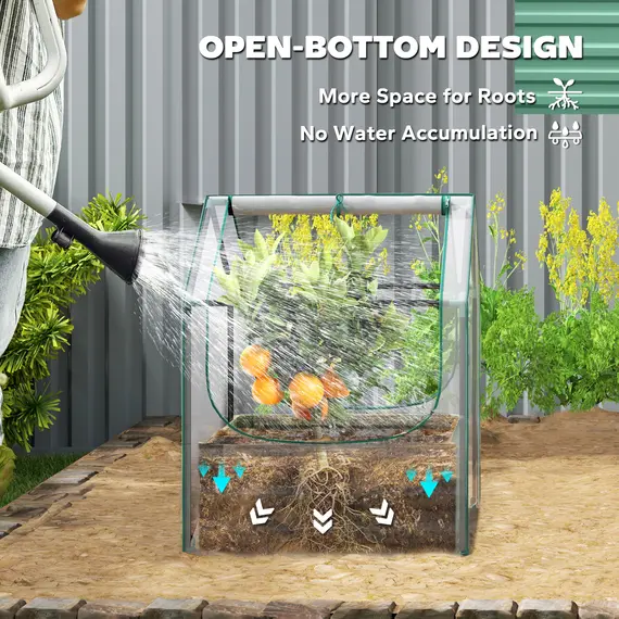 Buy 61 x 61cm Garden Planter Bed, with Cover - Green, 6 image