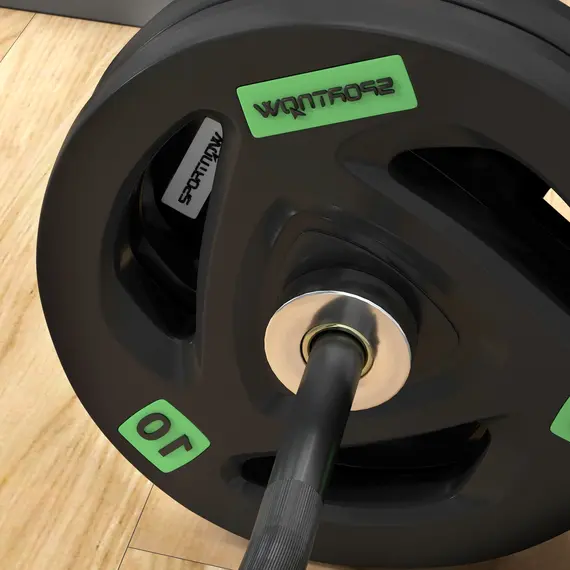 Buy SPORTNOW Curl Bar with 30kg Weight Plates, Barbell Bar for 5cm Weight Plates, Home Gym Weight Lifting Bar, 120cm, 58kg, 8 image