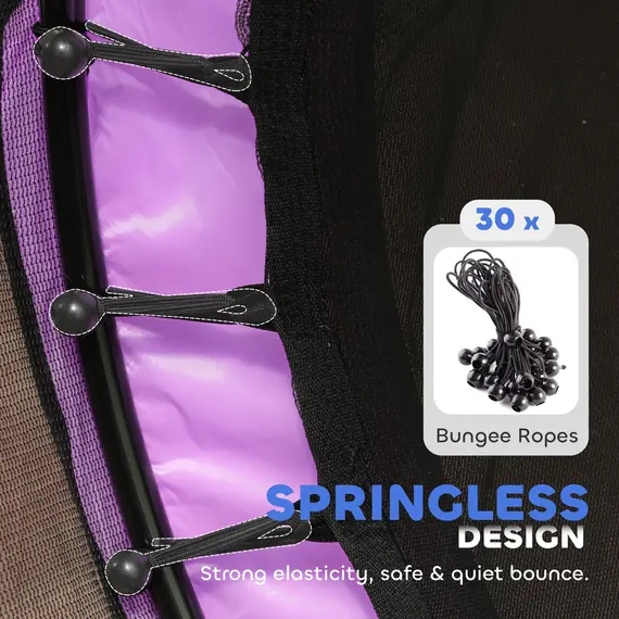 Buy 4.6ft Toddler Trampoline w/ Safety Enclosure Net, for Indoor Outdoor Use, Ages 3-6 Years, Purple, 6 image