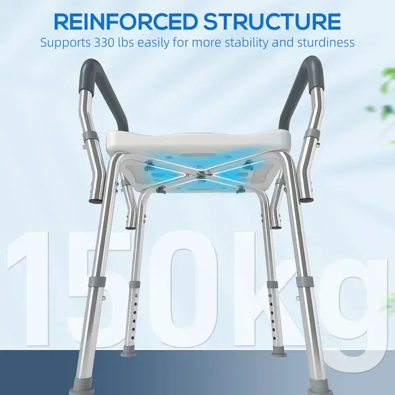 Buy 57-69cm Aluminium Frame Bath Seat, 6 image