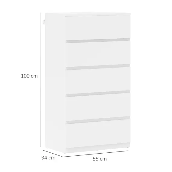 Buy Chest of Drawers, 5-Drawer Storage Cabinets, Modern Dresser, Storage Drawer Unit for Bedroom, 3 image