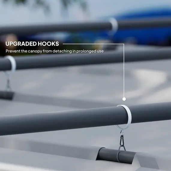 Buy 3 x 3m Retractable Roof Metal Pergola - Grey, 5 image