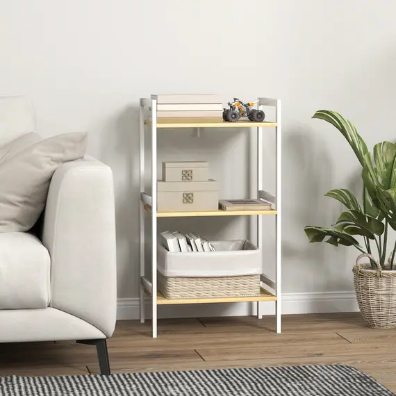 Buy Three-Tier Bamboo Adjustable Shelf Storage Unit, 8 image
