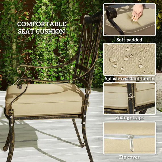 Buy Nine-Piece Cast Aluminium Garden Dining Set - Bronze Tone, 5 image
