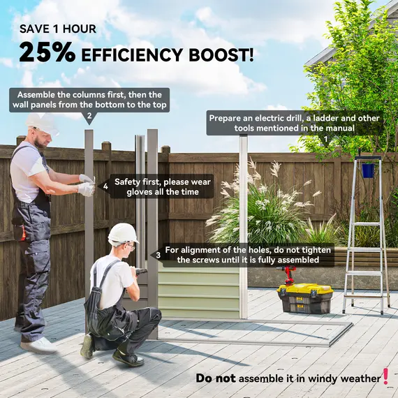 Buy Outsunny 4 x 6ft Galvanised Metal Garden Shed, with Locking Door - Grey, 4 image