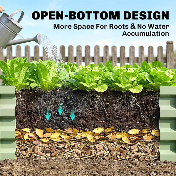Buy Outsunny Raised Beds for Garden, Galvanised Outdoor Planters, for Herbs and Vegetables, Use for Patio, Garden, Balcony, 5 image