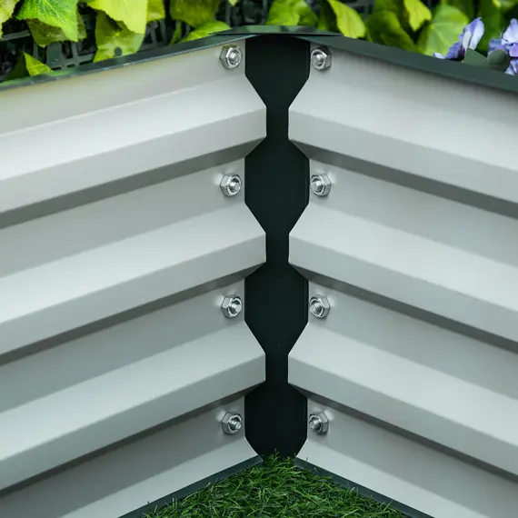 Buy Set of 2 Raised Beds for Garden, Galvanised Outdoor Planters for Herbs Vegetables, Use for Patio Balcony, Green, 9 image