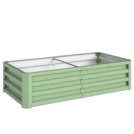Buy Outsunny Raised Beds for Garden, Galvanised Outdoor Planters, for Herbs and Vegetables, Use for Patio, Garden, Balcony
