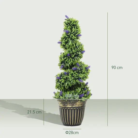 Buy Set of Two 90cm Artificial Lavender Trees, 3 image