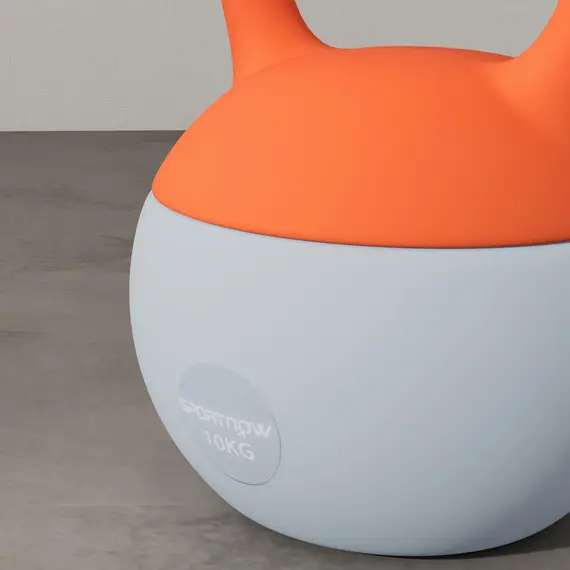 Buy SPORTNOW 10KG Soft Kettlebell, Kettle Bell with Non-Slip Handle for Home Gym, Weight Lifting, Strength Training, Orange/Grey, 8 image