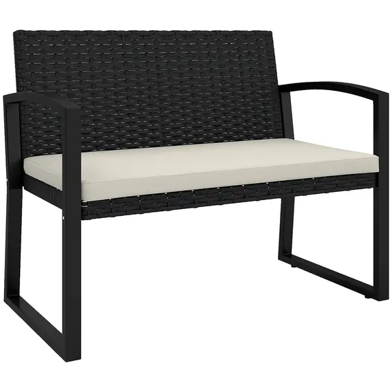 Buy Outsunny Two-Seater Rattan Garden Bench - Beige