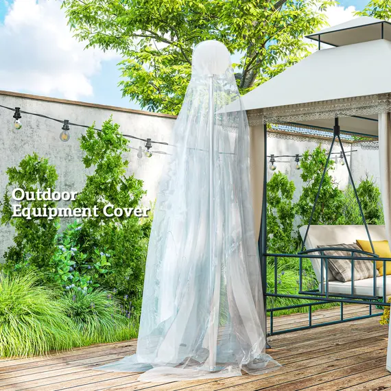 Buy Outsunny 6 X 10m Heavy Duty (150um/6mil) Polypropylene Greenhouse Cover Replacement, UV Resistant Waterproof Plastic Polytunnel Cover, Clear, 7 image