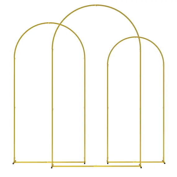 Buy Wedding Arch Frame Set, 2.2, 2, 1.8 m Metal Backdrop Stand Set of 3, Balloon Stand Set for Birthday Party, Bridal Shower, Graduation, Ceremony, Banquet Decorations, Gold Tone