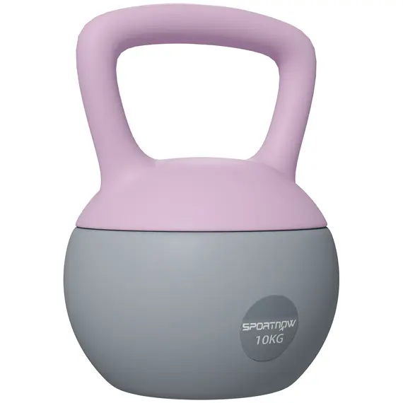 Buy SPORTNOW 10KG Soft Kettlebell, Kettlebell with Non-Slip Handle for Home Gym, Weight Lifting, Strength Training, Purple/Grey