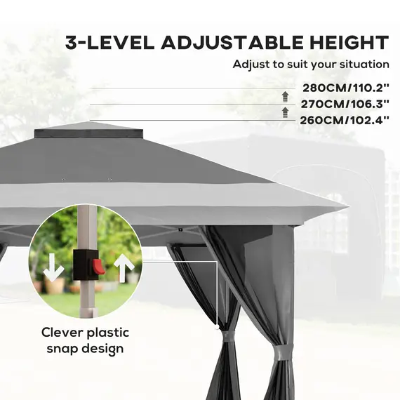 Buy Outsunny 3.6 x 3.6m Pop-Up Gazebo, with Accessories - Grey, 5 image