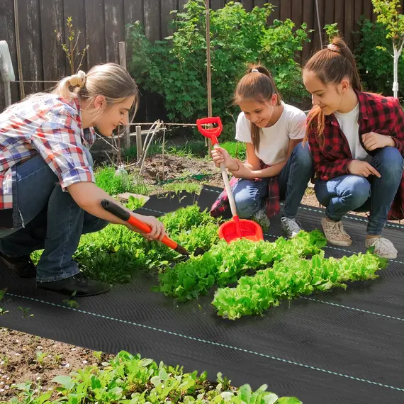 Buy Outsunny 2m x 90m Weed Control Membrane, Heavy Duty Weed Control Barrier Fabric, 90gsm Ground Cover for Patios, Garden, Flower beds, Landscaping, 2 image