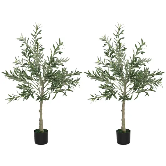 Buy Set of Two Silk Leaf Artificial Olive Trees