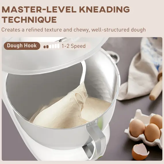 Buy 1300W Kitchen Stand Mixer, with Accessories - White, 5 image