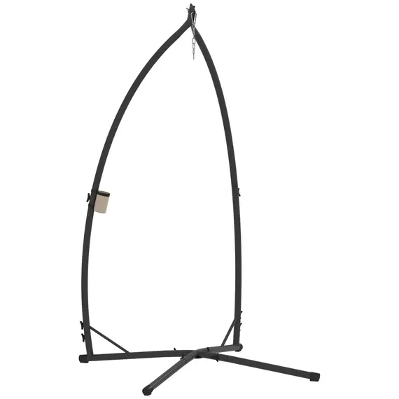 Buy Hammock Chair Stand Only, Hanging Chair Stand with X-Shape Base, Heavy Duty Steel Single Hammock Egg Swing Frame for Indoor Outdoor, 150 KG Load Capacity Black