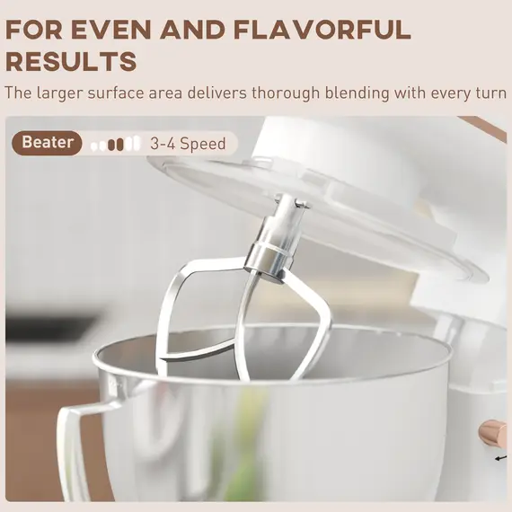 Buy 1300W Kitchen Stand Mixer, with Accessories - White, 6 image