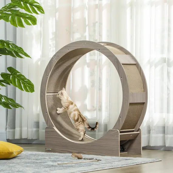 Buy Cat Wheel with Brake, Scratching Pads - Walnut Brown, 2 image
