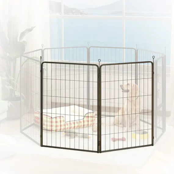 Buy Two-Piece Dog Pen Expansion Pack for Large Dogs, 100cm Tall Animal Pen with Three Connecting Stakes, 2 image