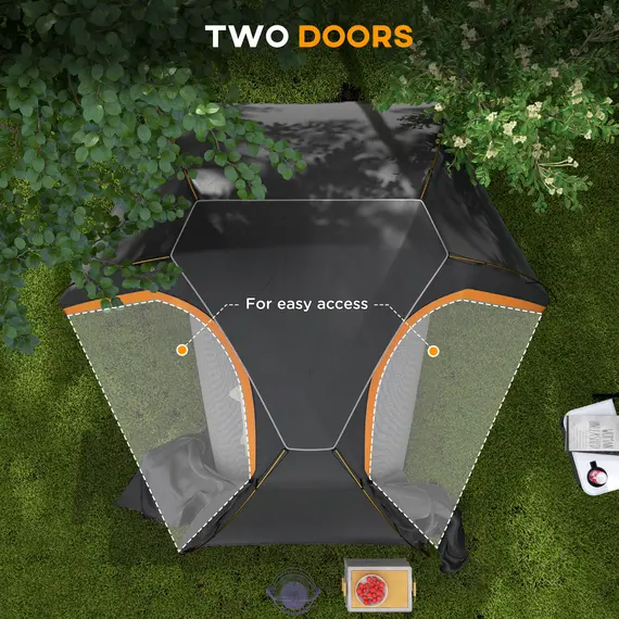 Buy Camping Tent with Self Inflatable Mattress, 1 Person Dome Tent with Removable Rainfly and Aluminium Frame, 2000mm Waterproof, Portable with Bags, for Fishing Hiking, Dark Grey/Grey, 6 image