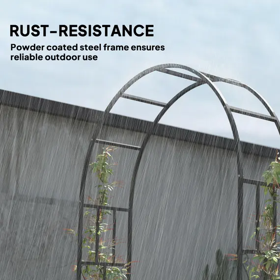 Buy Steel Garden Arch, 2.2m High x 1.5m Wide Metal Garden Trellis for Climbing Plants Roses Wisteria Vines, Outdoor Wedding Arch for Bridal Party Ceremony Decoration, Black, 4 image
