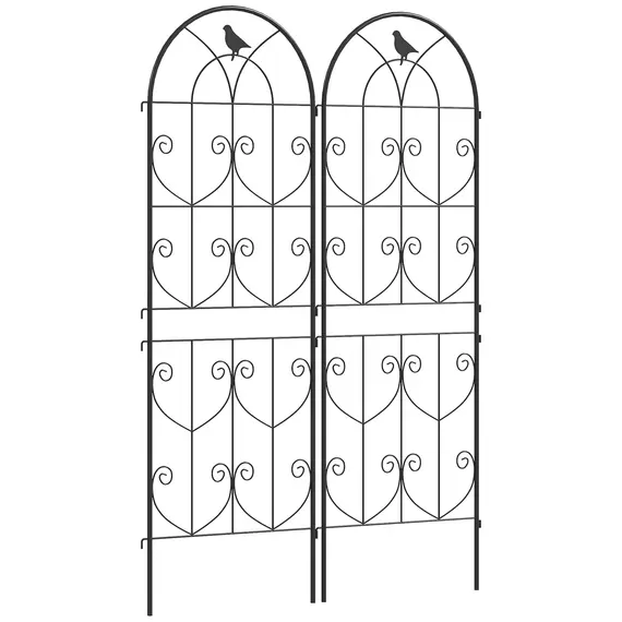 Buy Set of 2 Garden Trellis, Metal Fence Panels for Climbing Outdoor Plants, Flowers, 150 x 50cm
