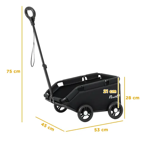 Buy Pet Wagon Cart, Dog Stroller for Small Dogs and Cats with 4 Wheels, Safety Straps, Storage Bag, Mat, 3 image