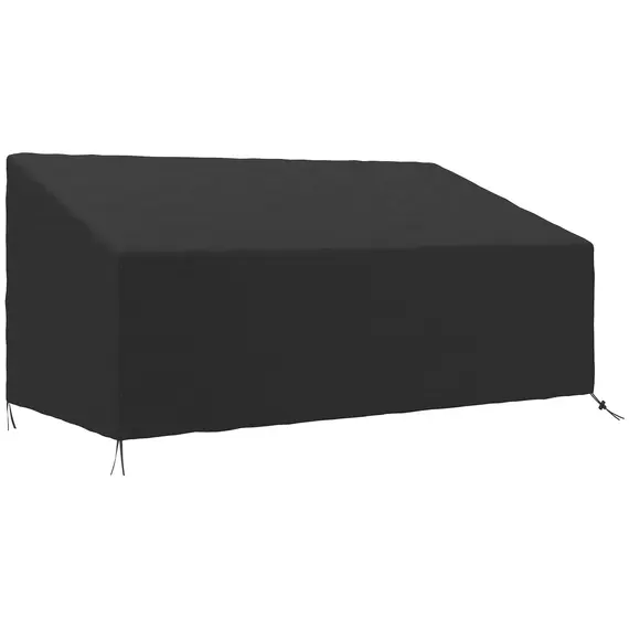 Buy 600D Oxford Cloth Garden Furniture Cover Waterproof, 3 Seater Sofa Protector for Patio, Outdoor, Black, 218 x 111 x 63-101 cm