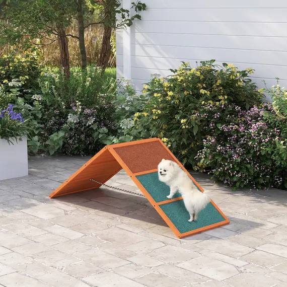 Buy Dog Agility Equipment, Dog Playground Equipment with Non-slip Surface, A-frame, Agility Ramp for All Breeds, Orange, 2 image