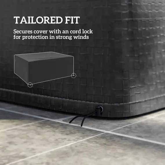 Buy Garden Furniture Cover, Waterproof Anti-UV Large Protective Patio Set Covers, 235 x 190 x 90cm, Black, 6 image
