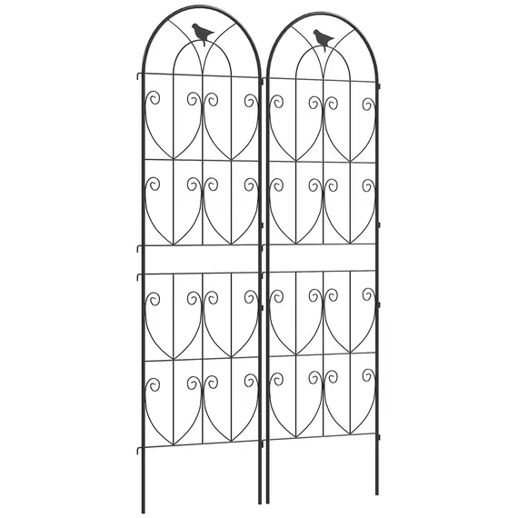 Buy Set of 2 Garden Trellis, Metal Fence Panels for Climbing Outdoor Plants, Flowers, 180 x 50cm